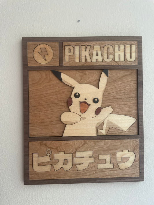 Custom Pokemon Wood Poster